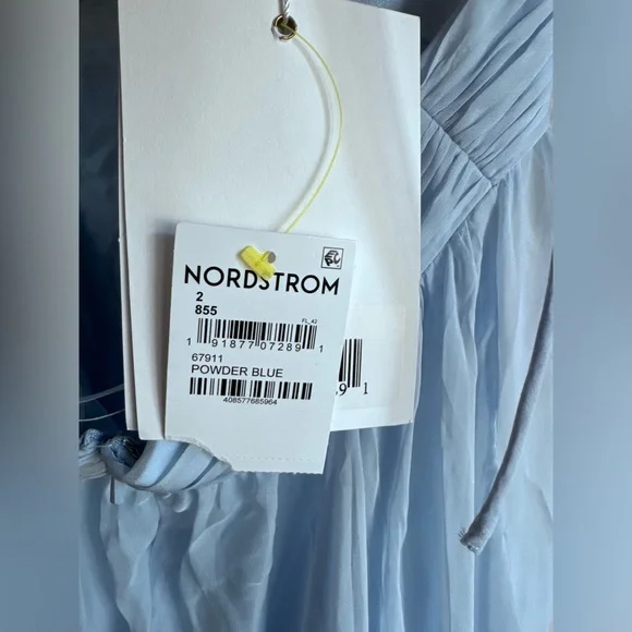 Mac Duggal Light Blue Ruffle Tiered Cut-Out Chiffon Gown Sz: 2 - Picture 9 of 16